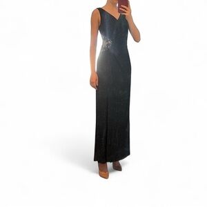 Black Embellished Evening Maxi Gown – Size 36 (S)